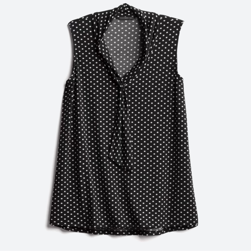 Tie neck knit top